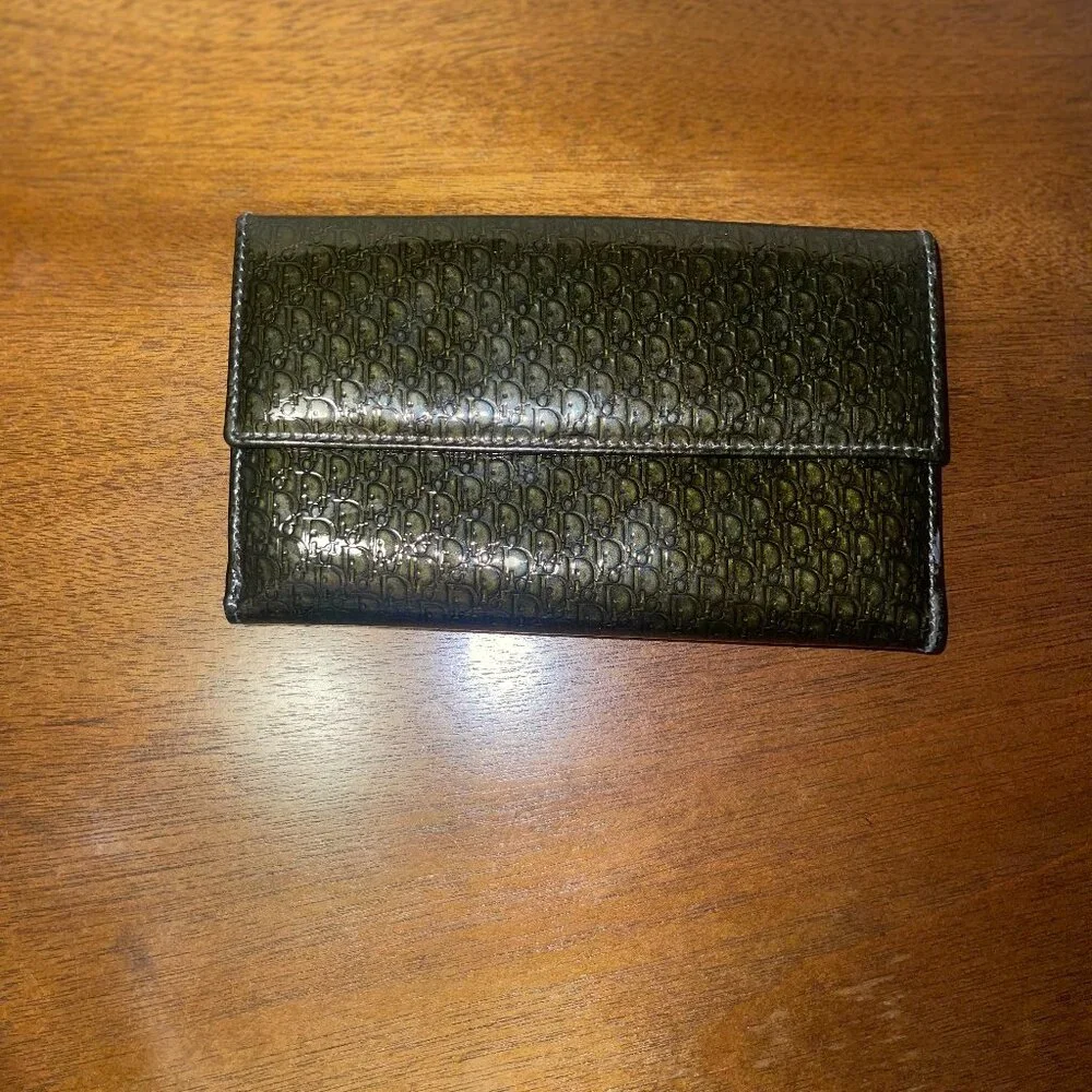 Authentic Christian Dior Monogram Wallet Green